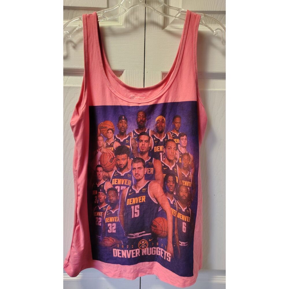 No Boundaries Denver Nuggets 2022 2023 Roster Graphic Tank Top Pink Melon 2XL